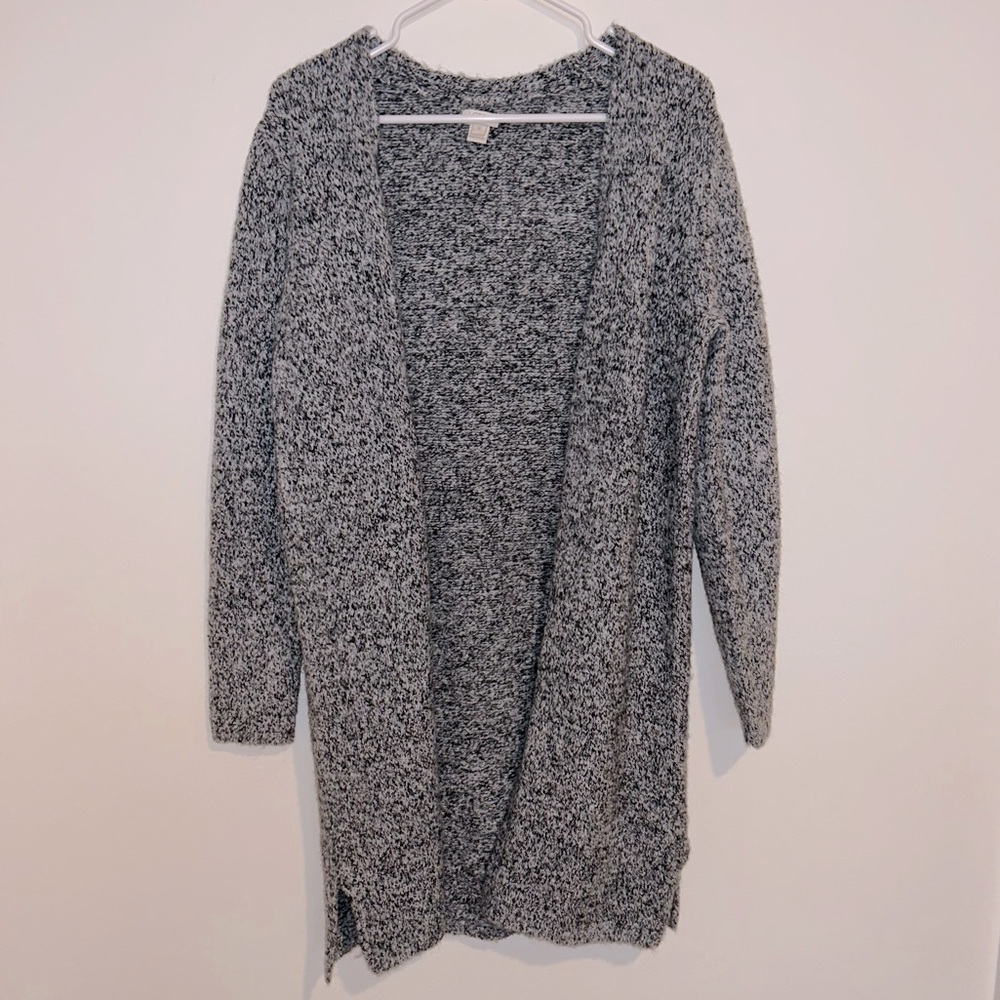 J Crew Factory Marbled Long Cardigan Sweater